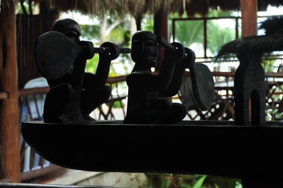 Arte decotativa em restaurante em Bacalar, no sul do Yucatán, no México